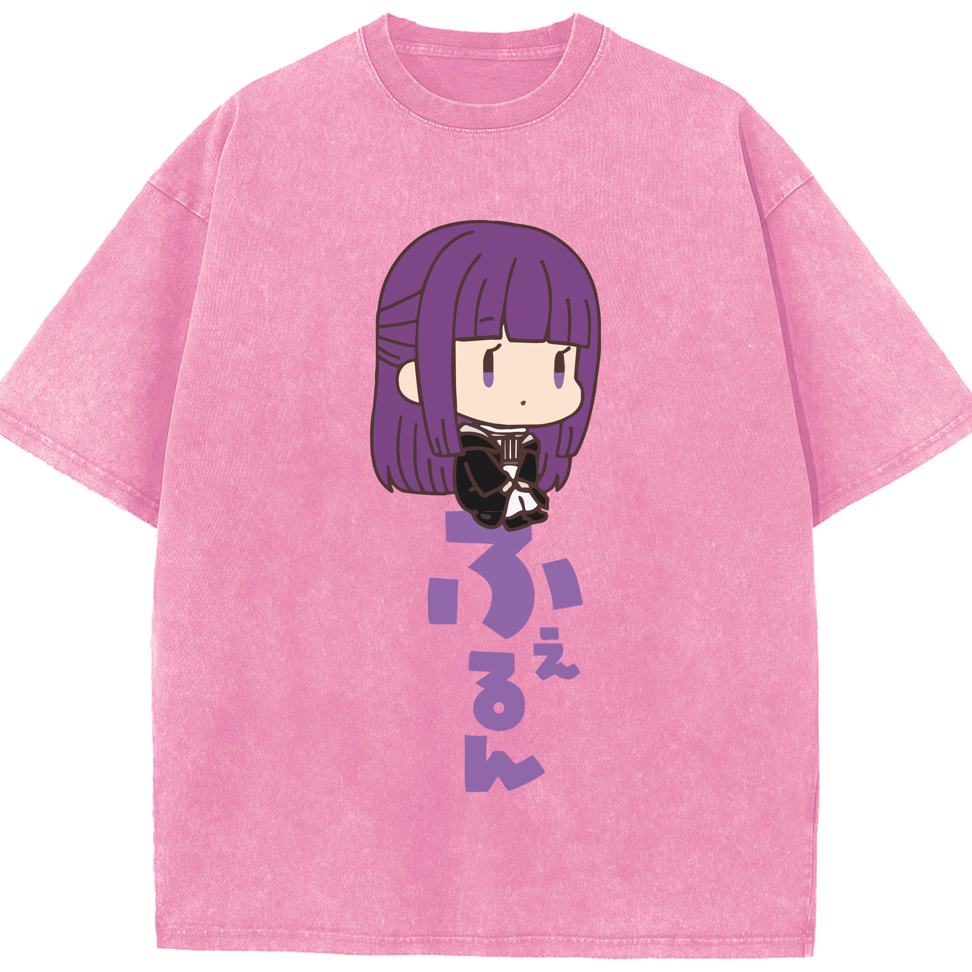 （画像用） 葬送のフリーレン Frieren 綿100% ヴィンテージ風 半袖Tシャツ（フロントプリント）